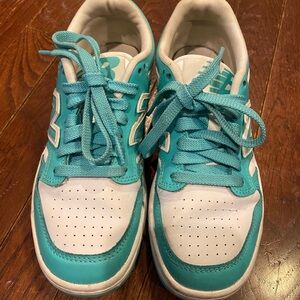 New Balance Kids Turquoise and White Sneakers